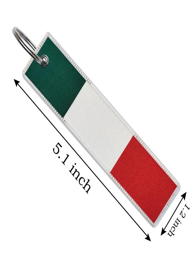 JAVD Italy Flag Keychain Tag with Key Ring (3 Pack) - Image 2