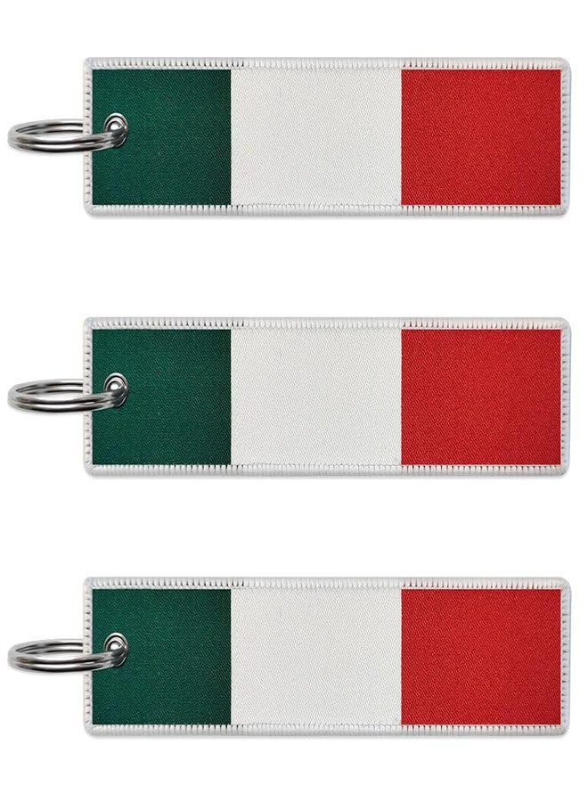 JAVD Italy Flag Keychain Tag with Key Ring (3 Pack) - Image 1