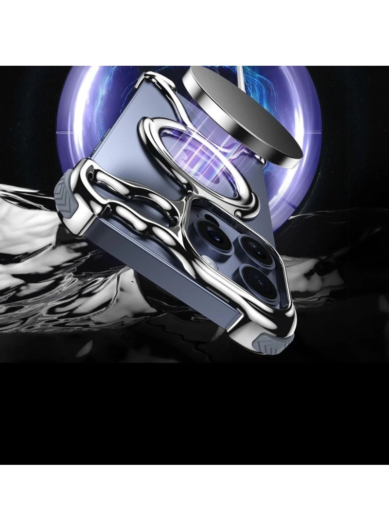 Kannzz Aluminum Alloy Magnetic Corner Phone Case for iPhone 15 - Bare Metal Frameless Protective Bumper Cover - Image 3