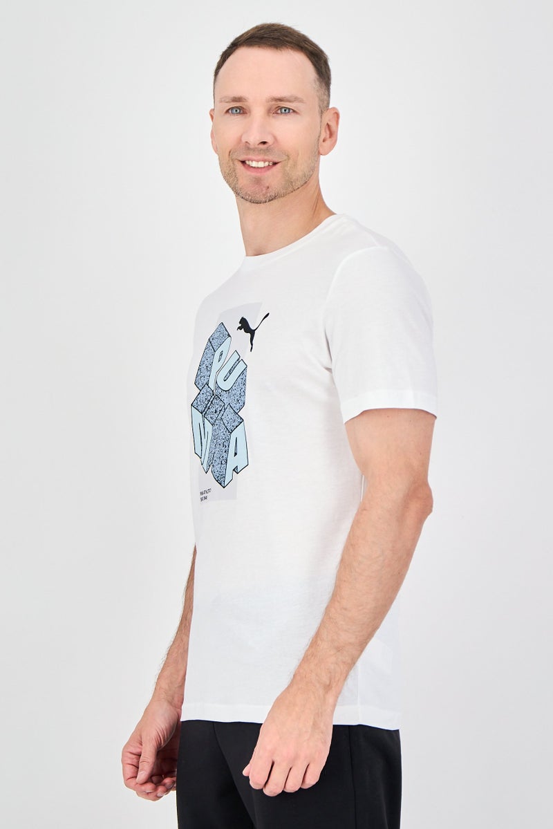 PUMA Men Sportswear Fit Short Sleeve Outdoor T-Shirt, White - Image 2