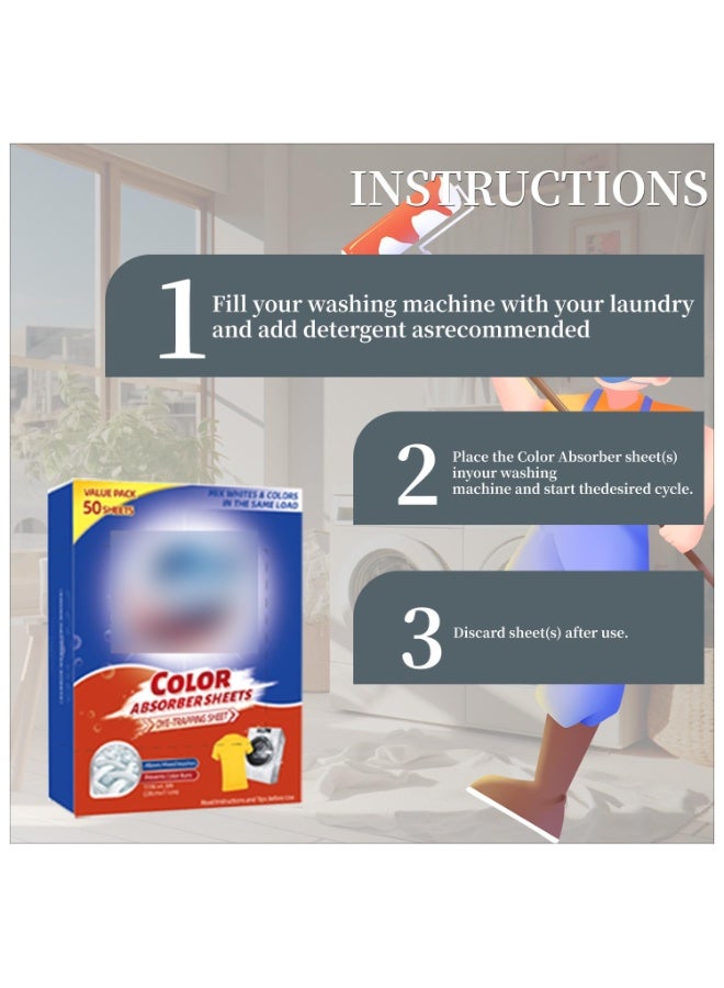 SYOSI Color Absorber Sheets for Laundry, Allow Mixed Washes, Fragrance Free Prevent Color Runs and Maintain Original Color of Clothing, Eco-Friendly, Suitable for Sensitive Skin (50 Count, Pack of 3) - Image 5