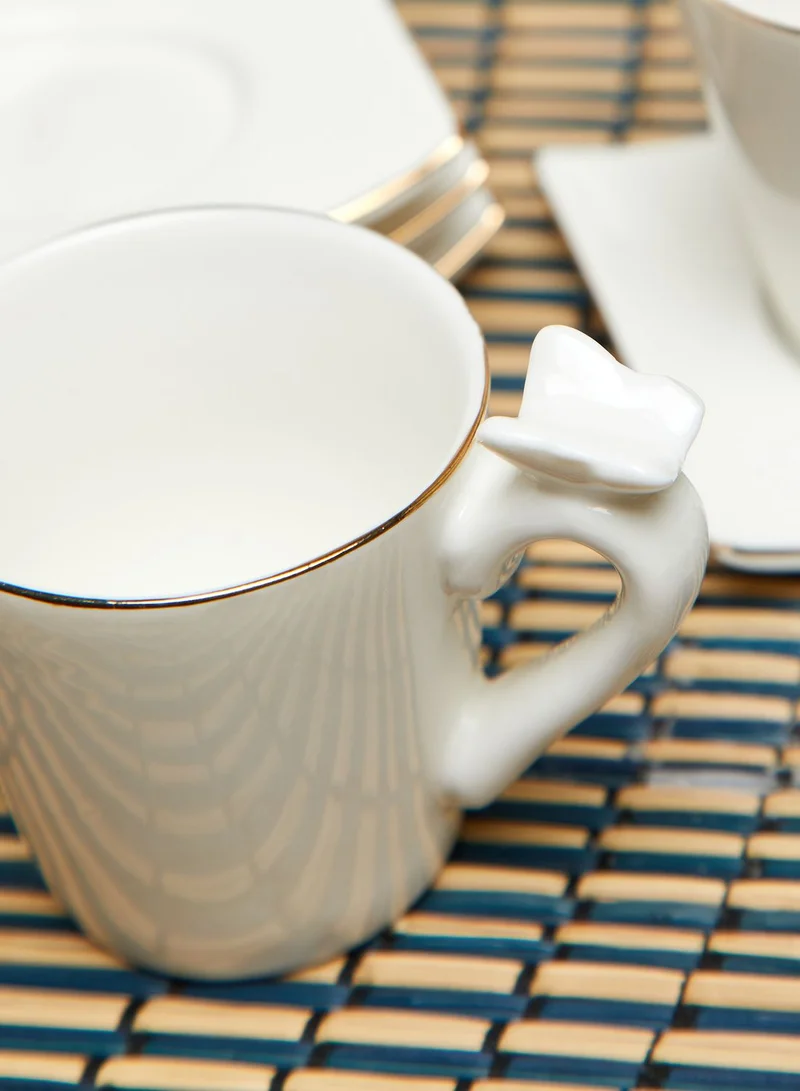 Noire Edit Set Of 6 Espresso Mugs And Saucers