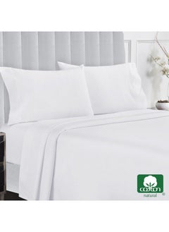 California Design Den California Design Den 100% Cotton Bed Sheets King Size Set - 400 Thread Count Sateen, Deep Pocket King Sheet Set, King Sheets, Cooling King Size Sheets Set, Softer Than Egyptian Cotton Sheets (White)  - Image 2
