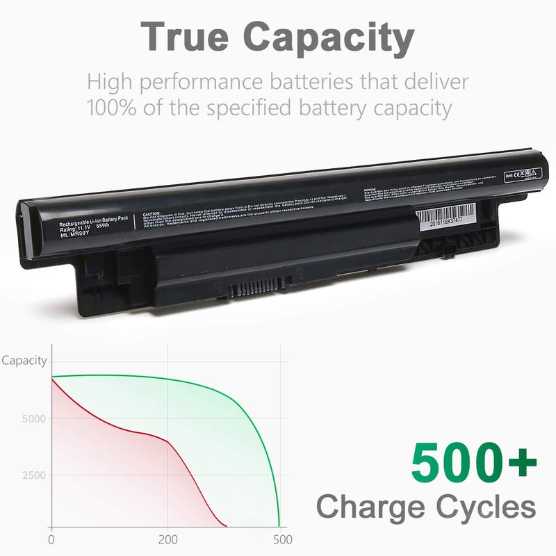 SOLICE بطارية لابتوب MR90Y 65Wh جديدة لديل إنسبيرون 15 3542 14 3421 14R 5421 14R 5437 15 3521 15R 5521 15R 5537 17 3721 17 3737 17R 5721 17R 5737 وديل لاتيتيود 3440 3540 وفوسترو 2421 2521 - Image 3