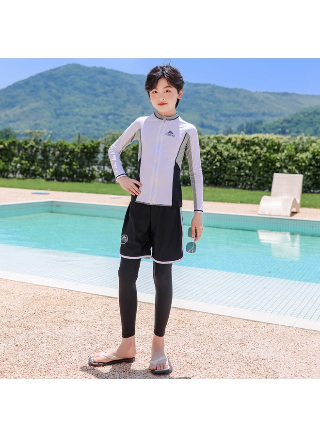 New Boys And Girls Diving Suit Hot Spring Beach Vacation Anti-ddos Jellyfish Clothing Split Long Sleeve Trousers Middle And Big Children