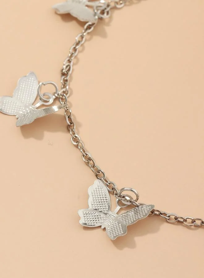 Take Two Silver Tone Butterfly Charm Bracelet