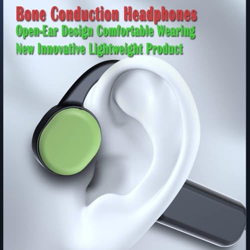 IHAO Swimming Headphones True Bone Conduction Open Ear Headset MP3 Player Built-in 16G Memory IP68 Underwater Waterproof Stereo Bluetooth Earphone for Driving Bicycling Running Skiing-Green - Image 3