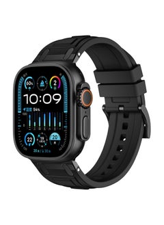 For AppleWatch Strap Ultra2 Triple Armor Silicone Strap For AppleWatch10 Strap-Color:01 # Black-Specifications:38/40/41/42mm