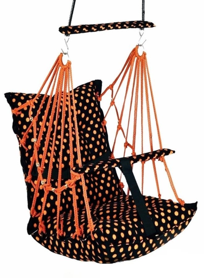 Windson Craft Cotton Baby Hanging Swing for Kids jhula 1-5 Years Swings Cradle Chair uyyala New Born Baby Gifts Foldable and Washable with Safety Belt, Home & Garden (DOTT Orange) - Image 1