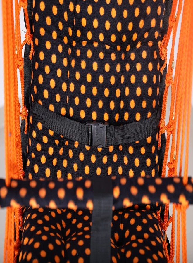 Windson Craft Cotton Baby Hanging Swing for Kids jhula 1-5 Years Swings Cradle Chair uyyala New Born Baby Gifts Foldable and Washable with Safety Belt, Home & Garden (DOTT Orange) - Image 4