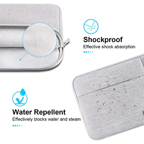 Lacdo 14 Inch Laptop Sleeve Case Computer Bag for HP Lenovo Dell ASUS Acer Chromebook 14 / HP Stream 14 / Dell Inspiron 14 / Lenovo IdeaPad 14 / Acer Spin 3 / ASUS ZenBook 14 Water-Resistant, Gray - Image 3