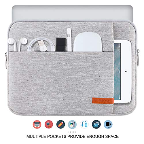 Lacdo 14 Inch Laptop Sleeve Case Computer Bag for HP Lenovo Dell ASUS Acer Chromebook 14 / HP Stream 14 / Dell Inspiron 14 / Lenovo IdeaPad 14 / Acer Spin 3 / ASUS ZenBook 14 Water-Resistant, Gray - Image 4