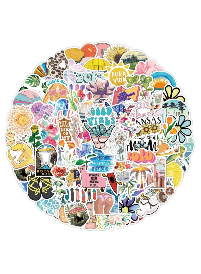 إسكدنيا 100 قطعة من الملصقات المقاومة للماء، ملصقات زجاجات المياه للأطفال، ملصقات لطيفة لزجاجات المياه، ملصقات جمالية لأجهزة الكمبيوتر المحمول، ملصقات لوح التزلج للأطفال والمراهقين والفتيات - Image 2