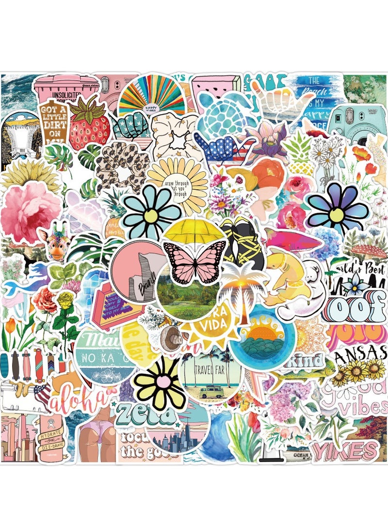 إسكدنيا 100 قطعة من الملصقات المقاومة للماء، ملصقات زجاجات المياه للأطفال، ملصقات لطيفة لزجاجات المياه، ملصقات جمالية لأجهزة الكمبيوتر المحمول، ملصقات لوح التزلج للأطفال والمراهقين والفتيات - Image 1