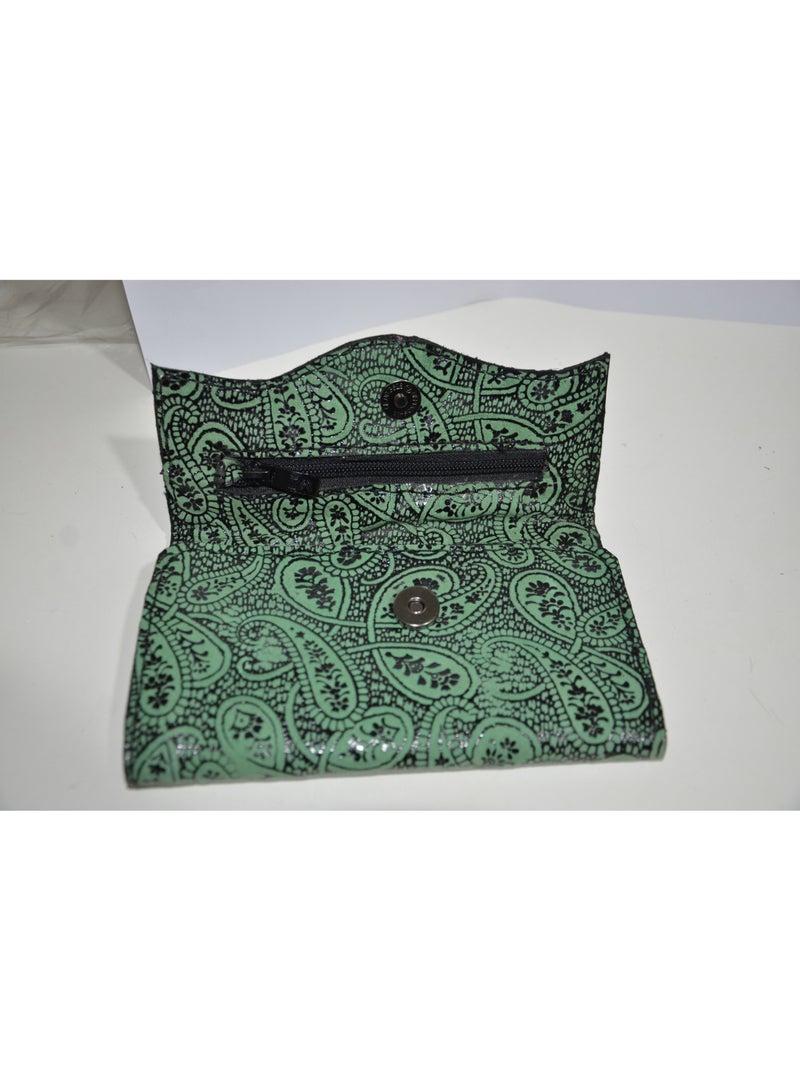 MLR Wallet for women, original natural leather, hand-stitched and made in Green - Image 4