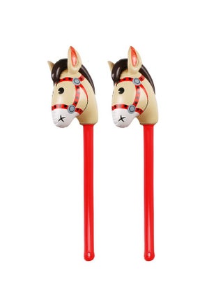 2Pcs Inflatable Stick Horse,Inflatable Horse Head On Stick Horse Costume Pony/Halloween/Western Cowboy/Horse Baby Shower Birthday Party Decorations Supplies Favors Props, 37 Inches (Red) - pzsku/Z530EFB7BF667F343FD91Z/45/_/1732777894/63e07437-9cb4-401f-9901-a9c77a4eae23