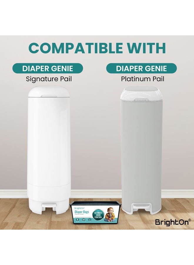 Brighton Diaper Pail Refill Bags Compatible with Genie Easy Roll Signature Diaper Pails, 3-Pack (90 Bags) (Unscented) - Image 3