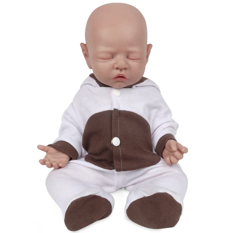 Vollence 18 inch Sleeping Silicone Baby Dolls Girl Weighted 74 lbNOT VinylSilicone Full Body Reborn Lifelike Real Life Realistic Newborn Soft Babies Gift with Feeding Accessories for Kids Age 3 - Image 4