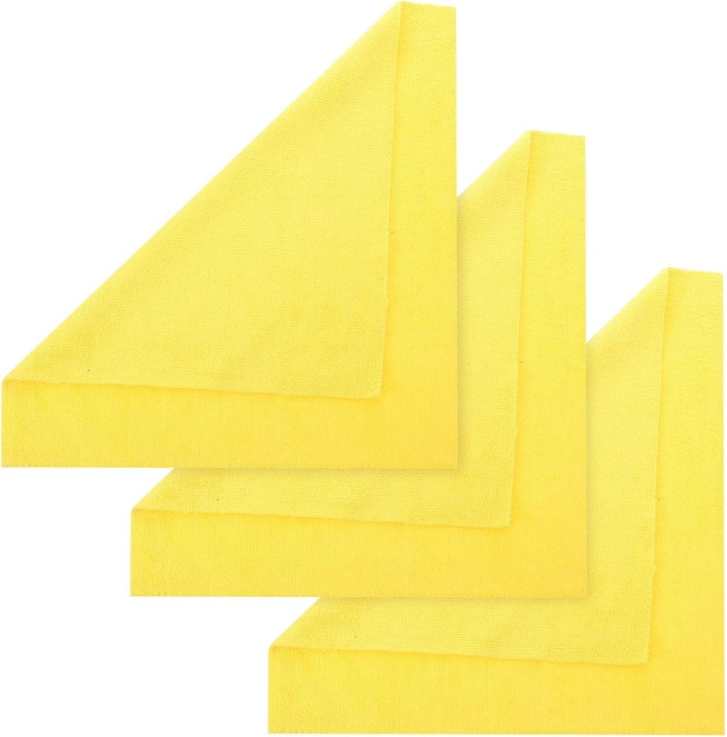 TIDTALEO Microfiber Car Washing Towels and Kitchen Cleaning Cloths 3pcs Set Yellow Super Absorbent Dust Removal Fiber Towels for Household and Automotive Use - Image 1