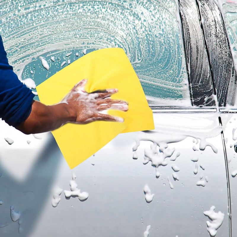 TIDTALEO Microfiber Car Washing Towels and Kitchen Cleaning Cloths 3pcs Set Yellow Super Absorbent Dust Removal Fiber Towels for Household and Automotive Use - Image 5