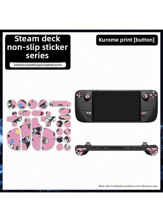For Steam Deck Handheld Anti-slip Sticker Sweat-absorbent Sticker OLED Protective Cover Rocker Cap Grip Film Accessories-Color:[button Version] Kurome Print - Image 1