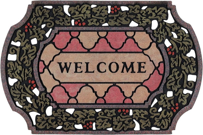 CHICHIC Entrance Door Mat Large 24 x 36 Inch Entry Way Doormat Front Door Rugs Outdoors Heavy Duty Welcome Mat Non Slip Rubber Back Low Profile for Garage, Patio, High Traffic Area, Small Flower - Image 1