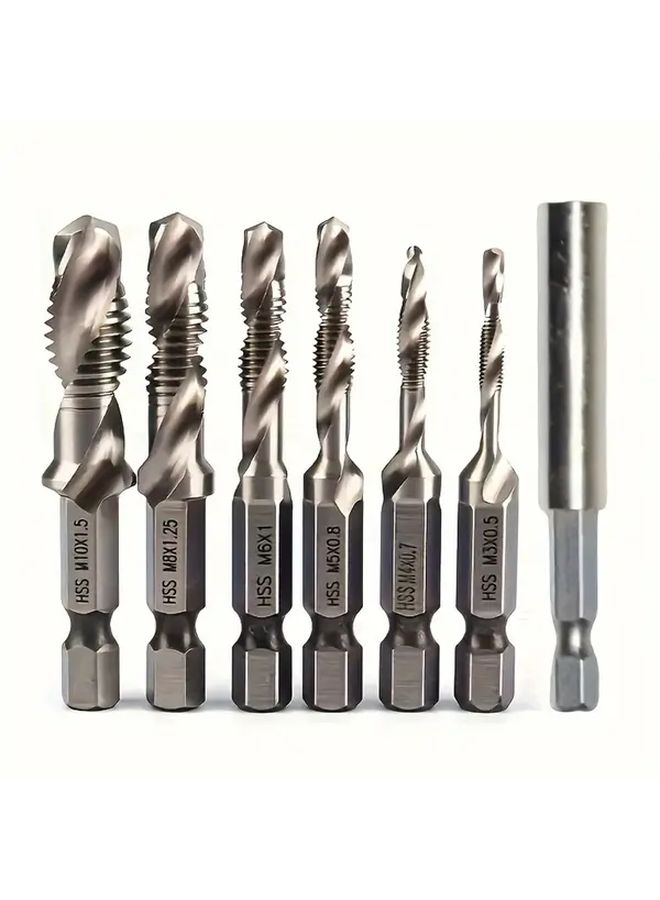 6pcs Golden HSS Drill Bit Set M3 M4 M5 M6 M8 M10 Tap For Screw Tapping Countersinking Precision Drilling - Image 2