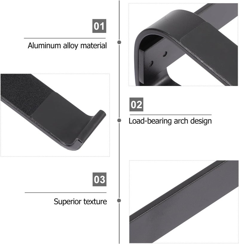 Multipurpose Aluminum Laptop Stand Cooler Holder with Ventilated Design for Desk Use, Portable Notebook Riser Support in Black - Image 3