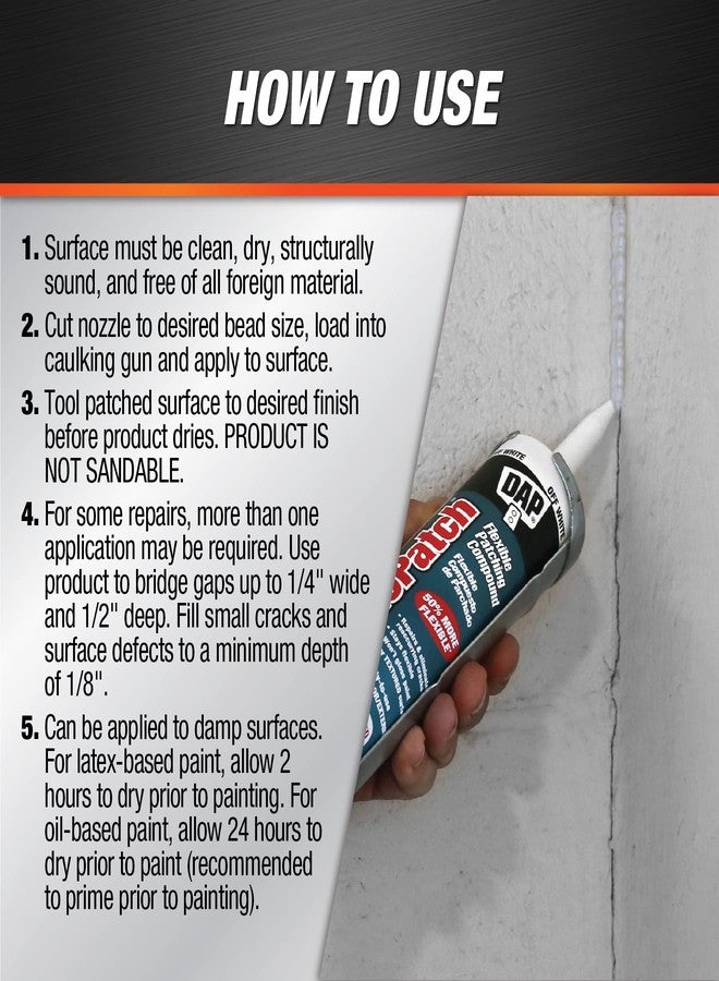 DAP 12286 Elastopatch Textured 02 10.1Oz Raw Building Material, 10.1 oz, Off-White, 10 Ounce - Image 5