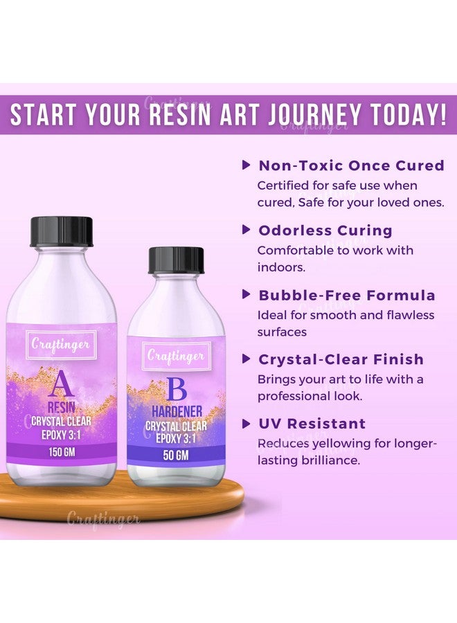 Craftinger DIY 85 Pcs Pro Resin Art Kit with 200 Gm Resin and Coasters Alphabet Keychain Earring Making Kit with Pigment Glitter Mica and More, Multicolour - Image 3