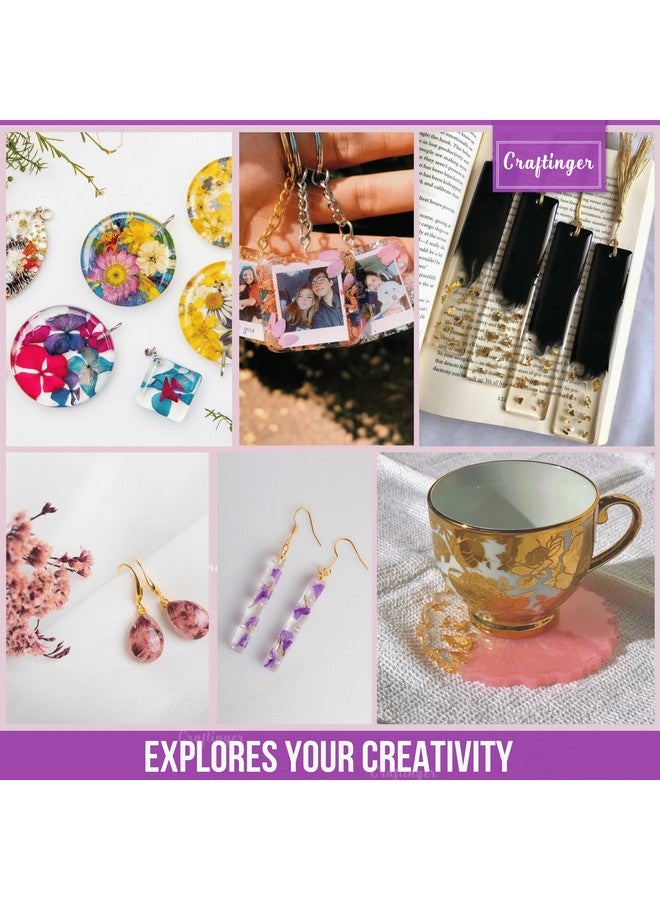 Craftinger DIY 85 Pcs Pro Resin Art Kit with 200 Gm Resin and Coasters Alphabet Keychain Earring Making Kit with Pigment Glitter Mica and More, Multicolour - Image 5
