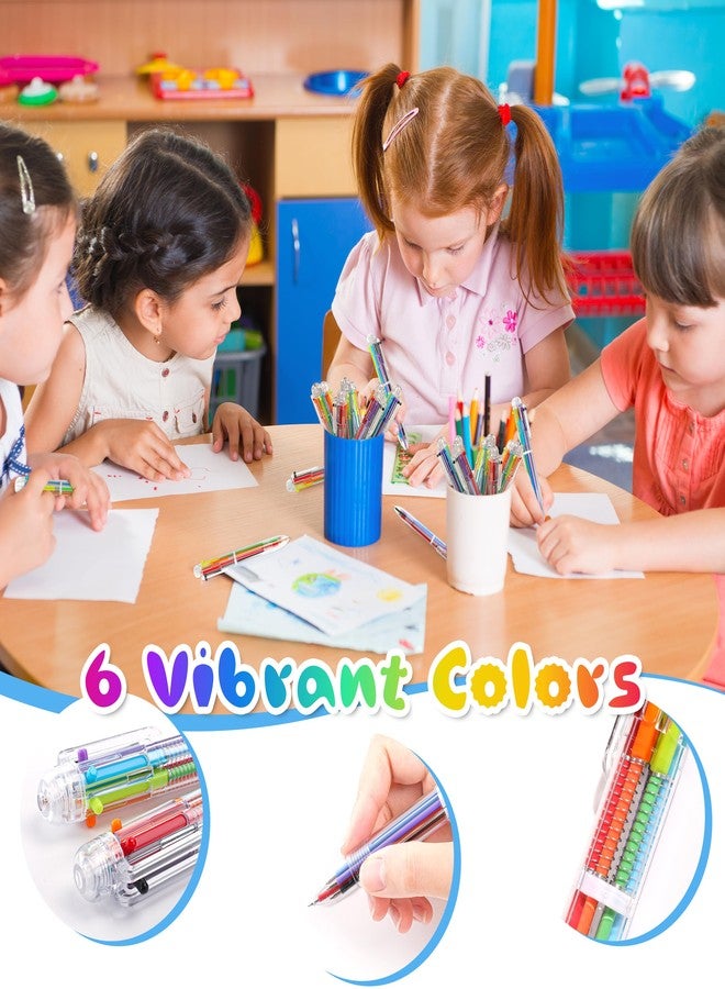 EWPJDK 30 PCS 6-in-1 Multicolor Ballpoint Pens 0.5mm Party Favors 6 Colors Retractable Multicolor Pen for Office School Supplies Kids Students Children Birthday Party Favors Gifts Fun Pens (30) - Image 3