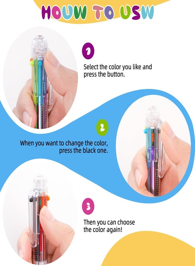 EWPJDK 30 PCS 6-in-1 Multicolor Ballpoint Pens 0.5mm Party Favors 6 Colors Retractable Multicolor Pen for Office School Supplies Kids Students Children Birthday Party Favors Gifts Fun Pens (30) - Image 5
