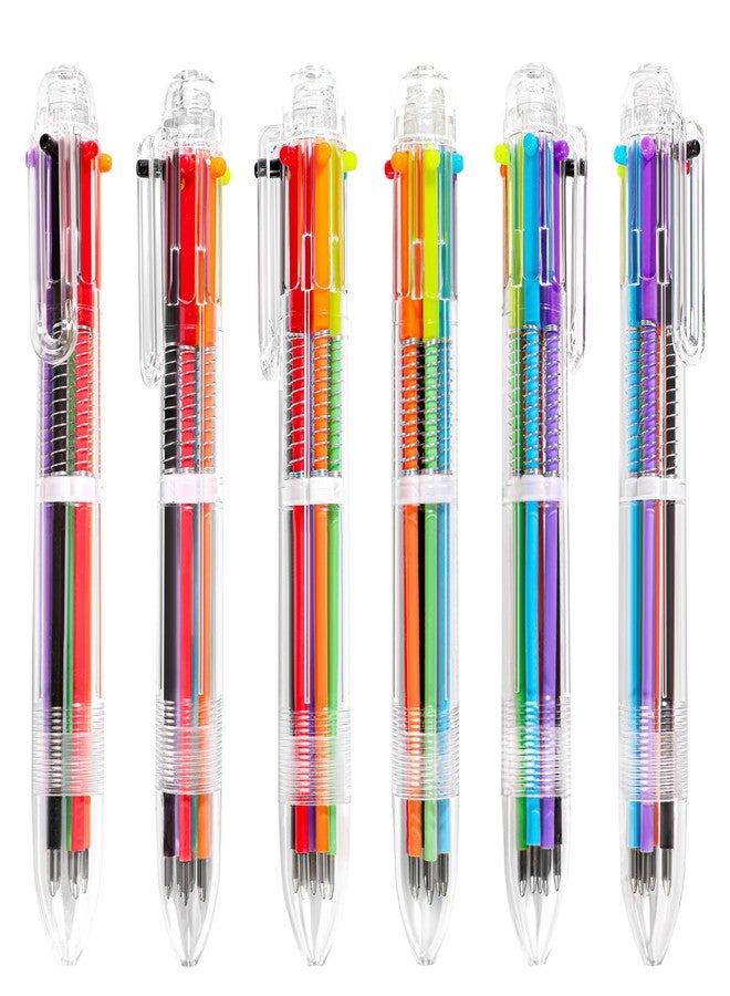 EWPJDK 30 PCS 6-in-1 Multicolor Ballpoint Pens 0.5mm Party Favors 6 Colors Retractable Multicolor Pen for Office School Supplies Kids Students Children Birthday Party Favors Gifts Fun Pens (30) - Image 1