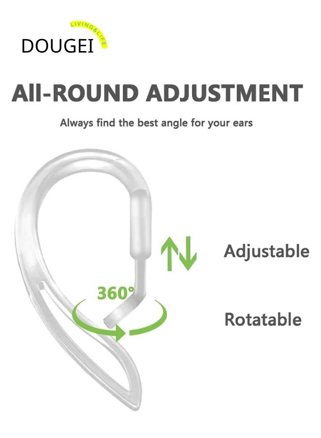 DOUGEI 2 Pairs Ear Hooks Compatible with AirPods Pro 2nd Generation and AirPods Pro [Multi-Dimensional Adjustable] Accessories Compatible with Apple AirPods 3 2 1 Gen(Transparent) - Image 3