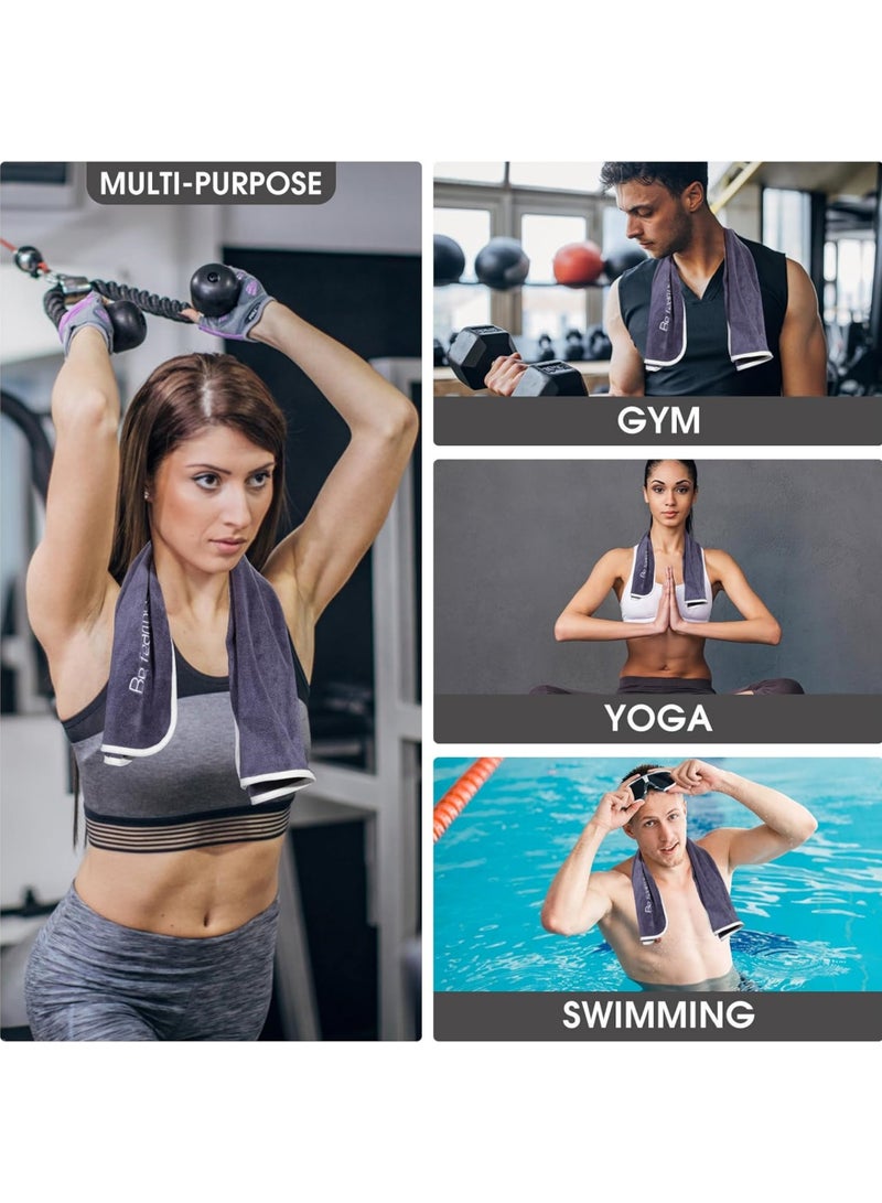 Rock Pow Microfiber Gym Towels for Exercise Fitness Sports Workout Tennis Yoga Cycling Swimming 12-Inch x 40-Inch Bath Towels Super Soft and Quick-Drying 3-Pack Set Towel - Image 3