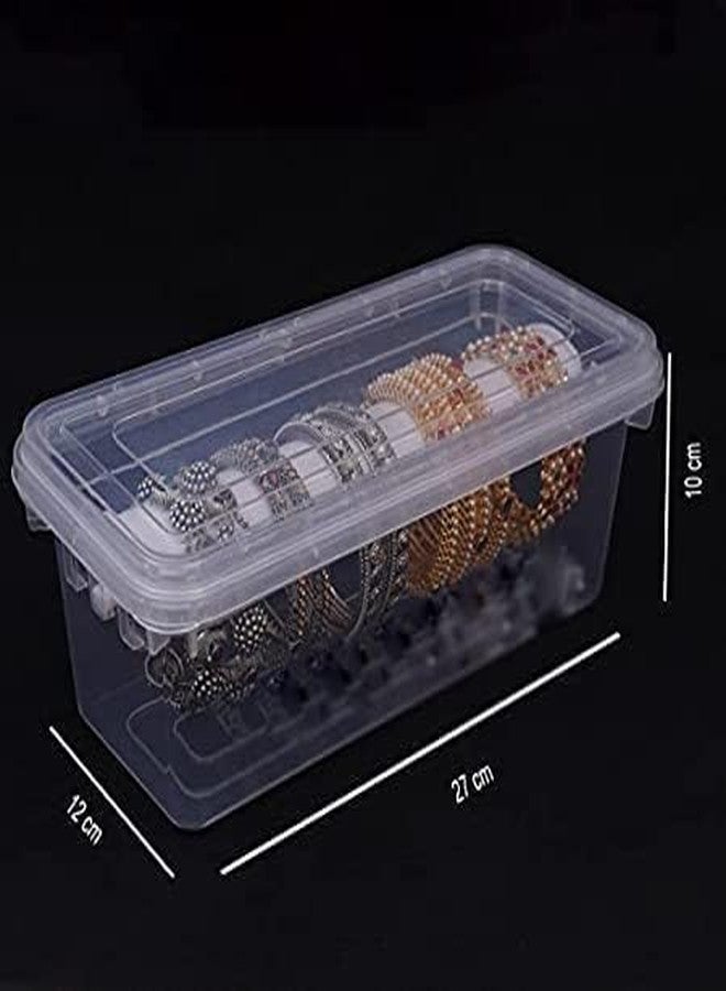 DMDENT plastic Bangle box For Women,Jewellery box For Travelling,Poratble Chudi Organizer For Travel,Transparent One Rod Bangle Organiser (PACK OF 1) - Image 3