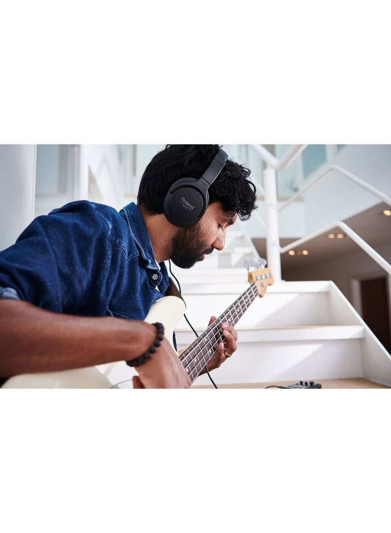 رولاند سماعات الرأس RH-5 ستيريو فوق الأذن مثالية للبيانو الرقمي والطبول الإلكترونية والتسجيل في الاستوديو والاستماع اليومي - Image 4