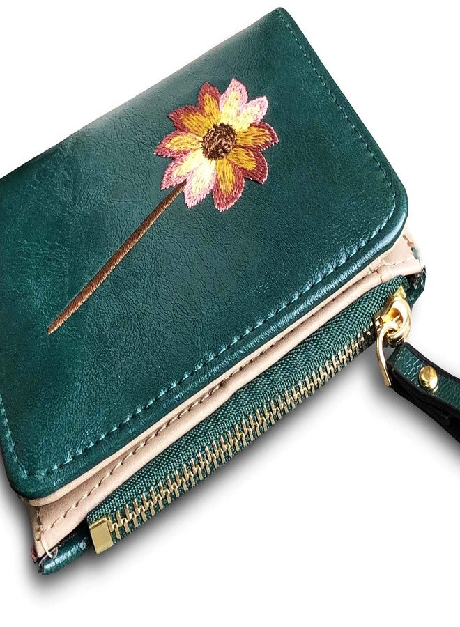 AOXONEL Girls Wallet Small Bifold Womens Wallets Rfid,Compact Female Cute Mini Zipper Coin Card Purse for Teen Girl Kids (Green) - Image 5