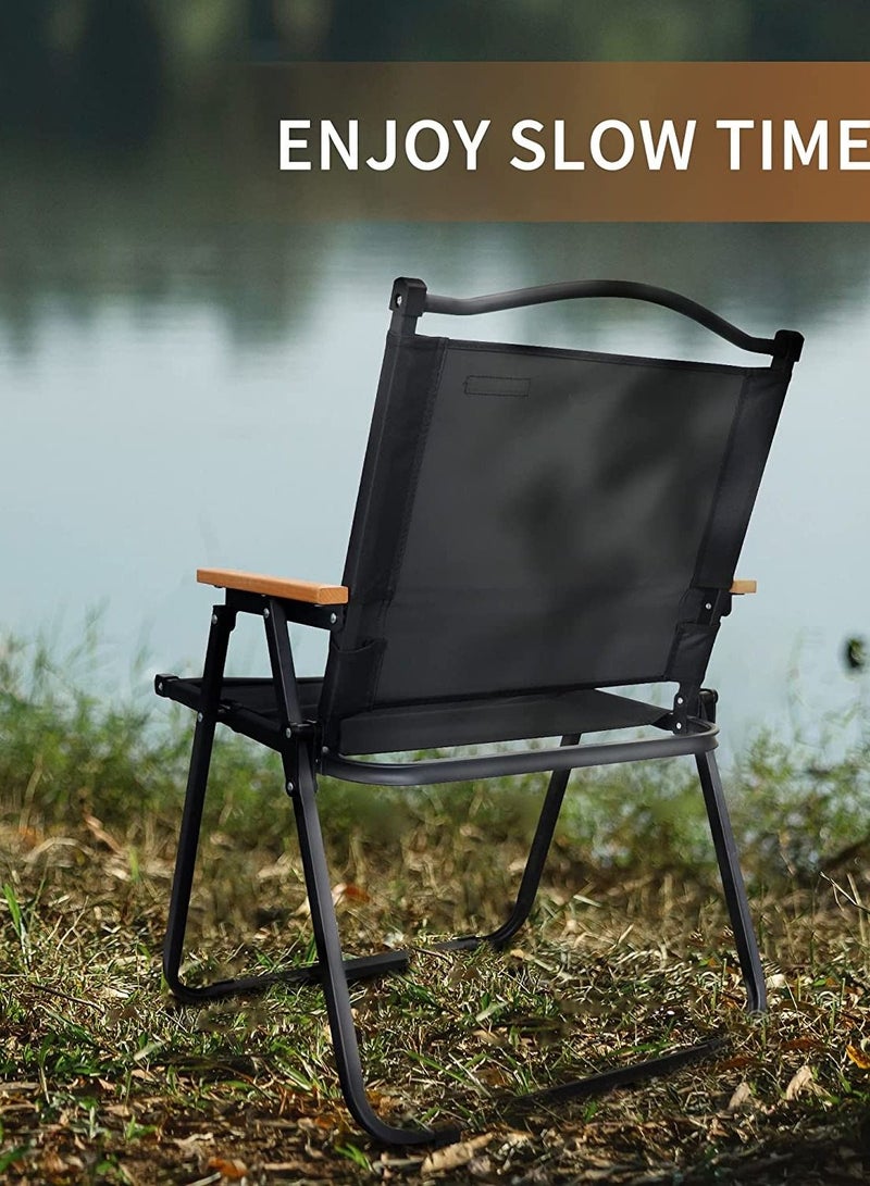 CityRiya-Long Folding Camping Chairs Outdoor Backpacking Chair Foldable Fishing Picnic Chair Portable Beach Chair Lawn Chair Lightweight Heavy Duty Small Garden Chair for Hiking Beach Fishing - Image 1