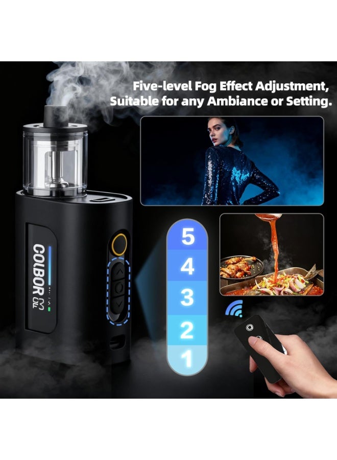  COLBOR COLBOR CF3 Portable Fog Machine 30W Handheld Smoke Machine with Remote Control, Rechargeable Mini Fogger with RGB Lighting and Tyndall Effect for Photography, Cosplay, Christmas, Indoor and Outdoor Use - Image 2
