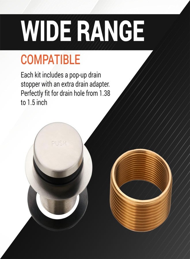 BlueStars Tip-Toe Tub Trim Kit Set with Two-Hole Overflow Faceplate - US Standard Size Fits 1.40"-1.50" Holes - Complete Kit with Fine/Coarse Thread - Universal Bathtub Conversion Kit - Brushed Nickel - Image 3