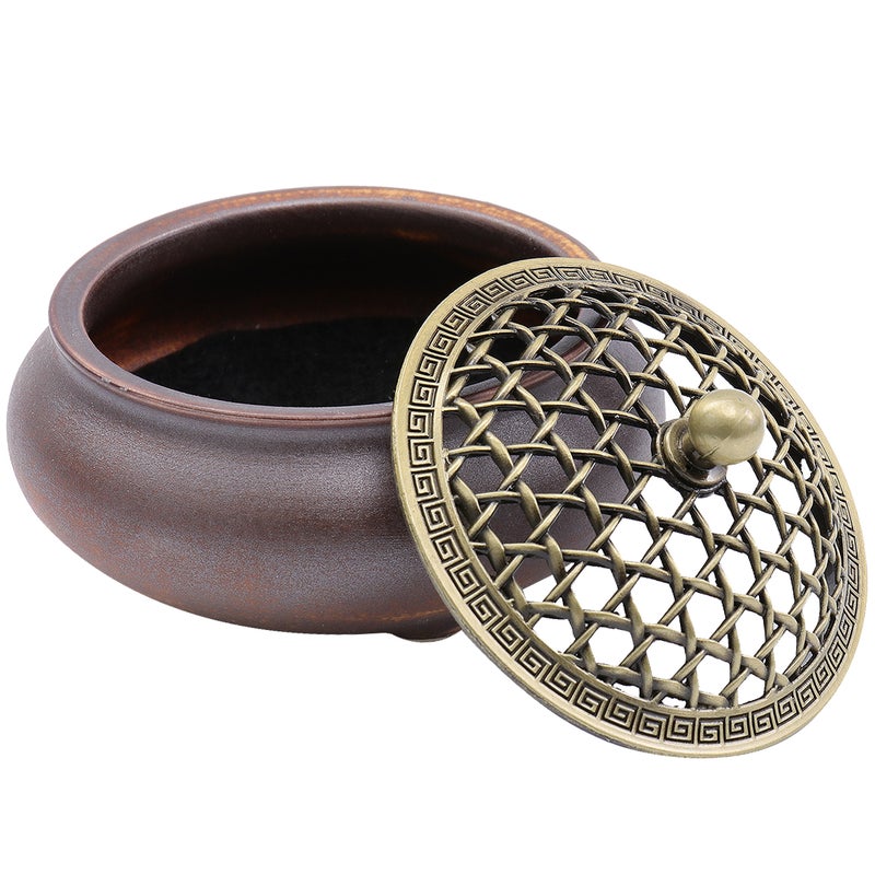 2pcs Vintage Incense Therapy Censer Yoga Practical Burner Censer Desktop Decoration Yellow - Image 1