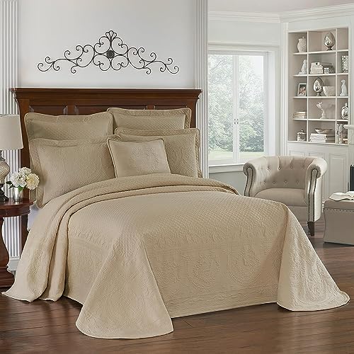 HISTORIC CHARLESTON King Charles Modern Farmhouse Floral Matelasse Bedspread 100 Cotton Breathable Bedding KingCalKing Birch