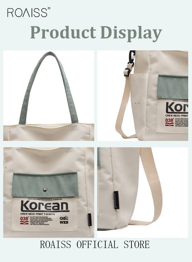roaiss Large Capacity Shoulder Bag Durable Macaron Color Scheme Smooth Zipper Tote Bag - Image 3