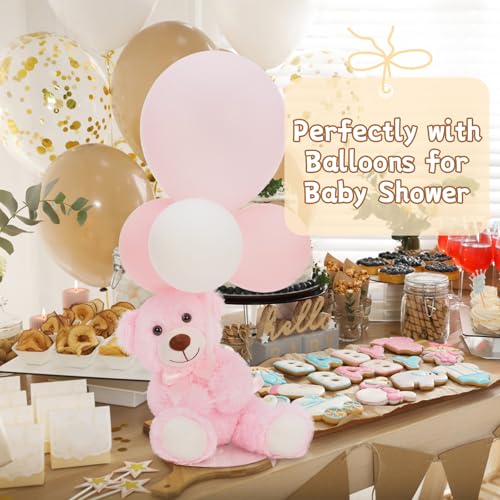 MorisMos 3Pcs Teddy Bears Bulk Baby Shower 14inch Cute Teddy Bear Stuffed Animals Plush Small Stuffed Bears on Centerpiece Baby Shower Pink - Image 5