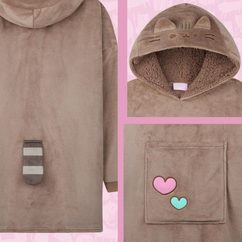 Get Trend Pusheen Wearable Blanket Hoodie for Girls, Teens, Oversized Hoodie Blanket, Fleece Loungewear, Cute Gifts for Girls - Image 5
