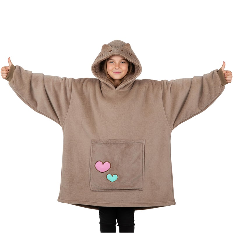 Get Trend Pusheen Wearable Blanket Hoodie for Girls, Teens, Oversized Hoodie Blanket, Fleece Loungewear, Cute Gifts for Girls - Image 1