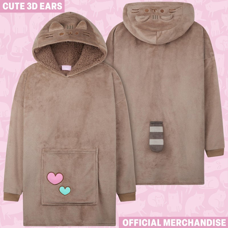 Get Trend Pusheen Wearable Blanket Hoodie for Girls, Teens, Oversized Hoodie Blanket, Fleece Loungewear, Cute Gifts for Girls - Image 3