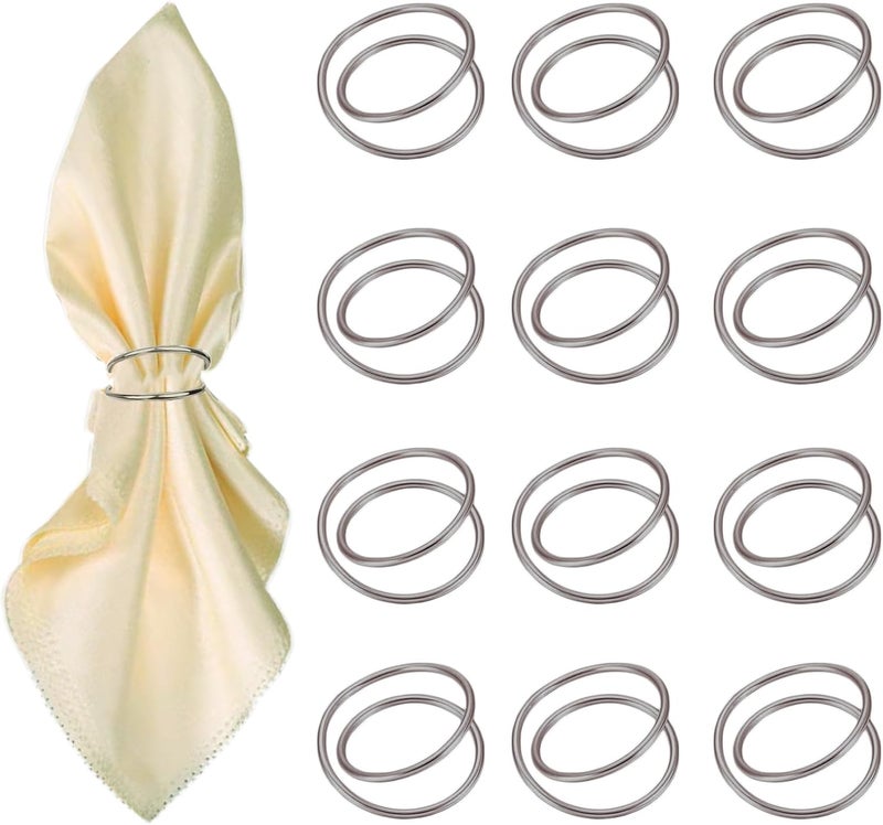 FORESRUM Silver Napkin Rings-12 PCS Metal Spiral Napkin Rings(Spiral) Napkin Holders Buckles for Family Dinner, Wedding, Party,Table Decorations - Image 1